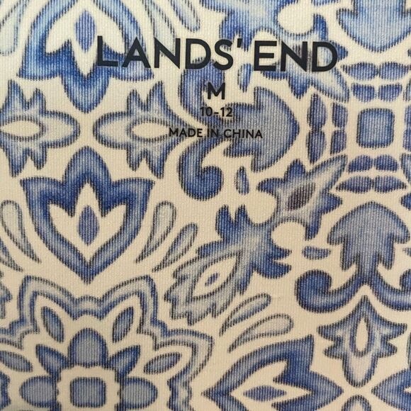 Lands’ End Sz M 10/12 Casual
Summer Blue White Pattern Shift Dress - Picture 4 of 6